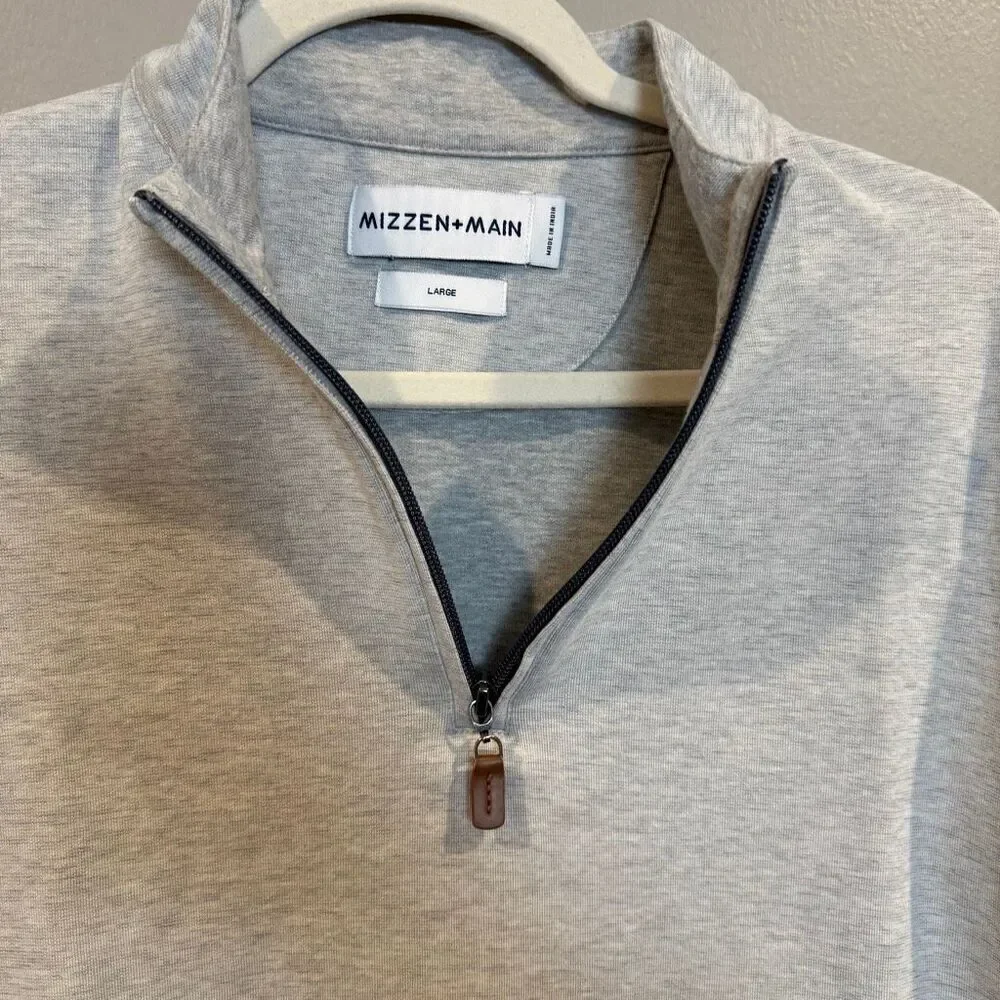 Mizzen + Main Men’s Gray 1/4 Zip Pullover Large
